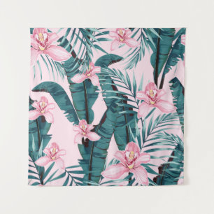 Tapete De Parede Quadro trópico de verão pintando um padrão unif