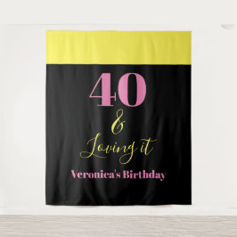 Tapete De Parede Quarenta E Adorando 40º Aniversário Amarelo Preto