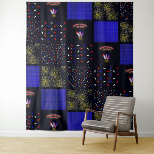 Tapete De Parede Quatro de Julho Patchwork Pattern - 4 de Julho