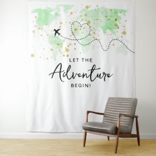 Tapete De Parede "Que A Aventura Comece!" Chá de fraldas de Mapa vi