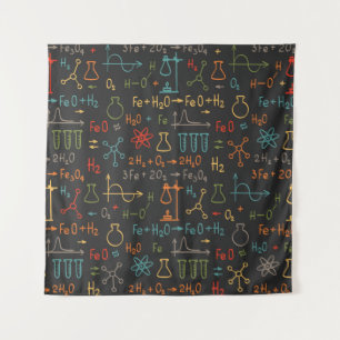 Tapete De Parede Química de desenhar de mão sobre fundo preto. Vi