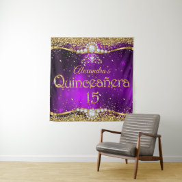 Tapete De Parede Quinceanera Aniversário de 15 anos Confete Roxo Do