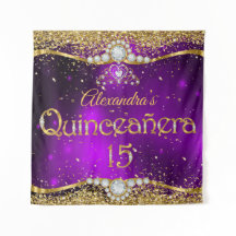 Quinceanera Aniversário de 15 anos Confete Roxo Do