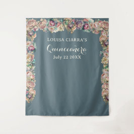 Tapete De Parede Quinceanera Floral Glamorosa Dourada Sparkle