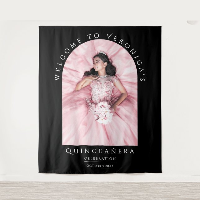 Tapete De Parede Quinceañera Foto de Clássicas Negras Chic (Frente)