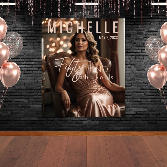 Tapete De Parede Quinquenta e fabulosa parede de aniversário (Criador carregado)