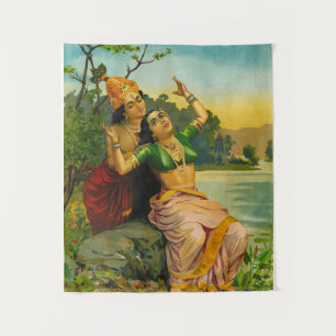 Tapete De Parede Radha Bilas por Raja Ravi Varma