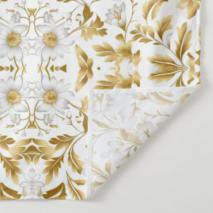 Tapete De Parede Ramificação Floral Dourada Bloqueante Em Fundo Bra