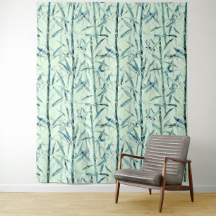 Tapete De Parede Ramificações bambu, branco, verde, folhas, bambu