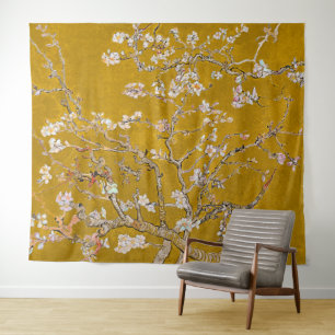 Tapete De Parede Ramos de Amendoeira em Flor (Dourado) Van Gogh