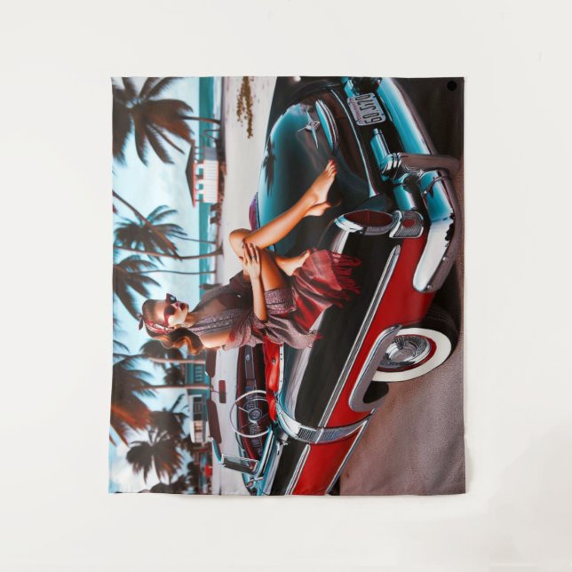 Tapete De Parede Rapariga com Carro (Frente)