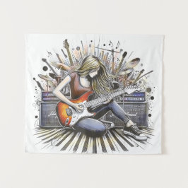 Tapete De Parede Rapariga com vibrações musicais