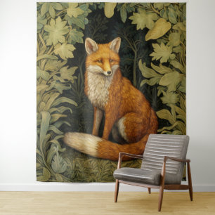 Tapete De Parede Raposa na floresta, estilo Art Nouveau