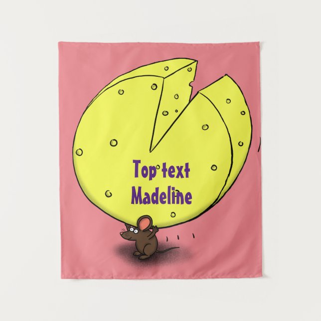 Tapete De Parede Rato bonito com ilustração de desenho animado de q (Frente)