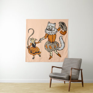Tapete De Parede rato dançando com um impressão de gato