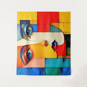 Tapete De Parede "Realidades Fraturadas" - Um Retrato Abstrato