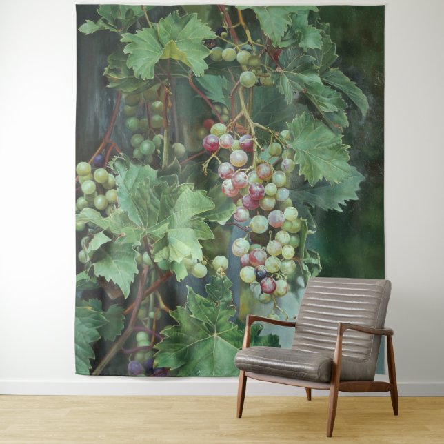 Tapete De Parede Realistic Grape Vine with Leaves – Fine Art (In Situ)