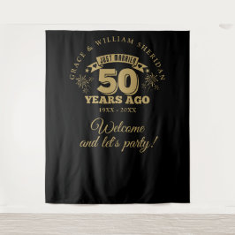 Tapete De Parede Recém-Casados Dourado 50º Aniversário Foto Fundo