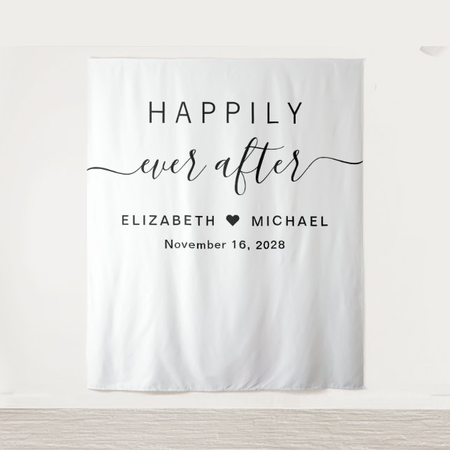Tapete De Parede Recepção de Casamento Felizes para Sempre (Frente)