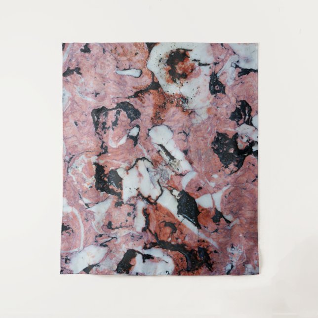 Tapete De Parede Red and Black Brecciated Marble Stone Texture with (Frente)