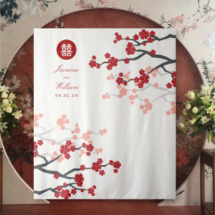 Tapete De Parede Red Cherry Blossoms Fotografia de Casamento Chinê
