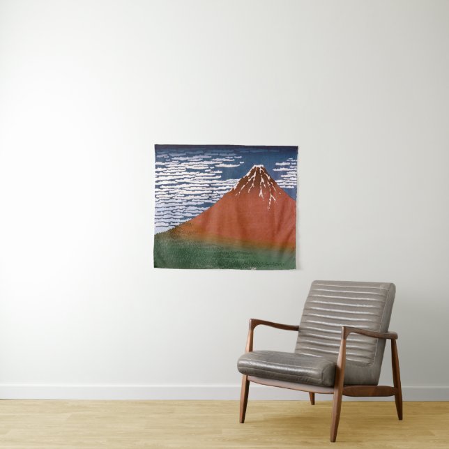 Tapete De Parede Red Fuji, Aka Fujiyama Volcano Katsushika Hokusai (In Situ (Horizontal))