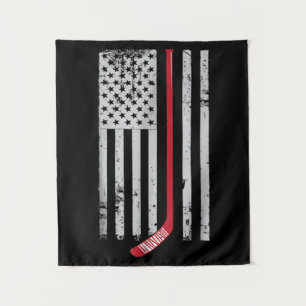 Tapete De Parede Red Hockey Stick American Flag USA Hockey