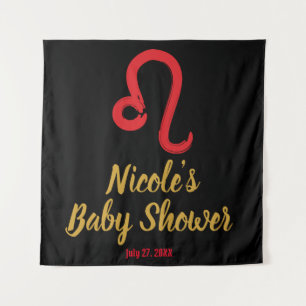 Tapete De Parede Red LEO Zodiac Sinal Julho Aniversário Aniversário