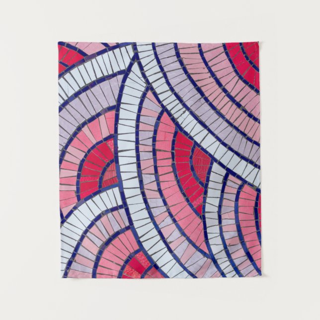 Tapete De Parede Red, white, black, and pink abstract artwork (Frente)