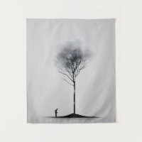 Reflexão Solitária Arte Negra e Branca Minimalista