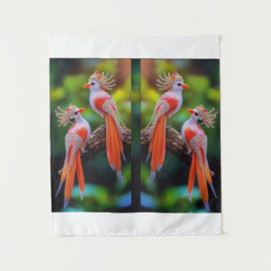 Tapete De Parede Régal Jewel-Crested Birds - Ornamentado Fantasy Ar