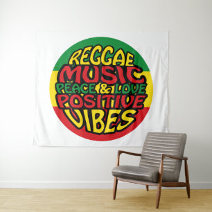 Tapete De Parede Reggae Music com afirmações positivas