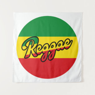 Tapete De Parede Reggae Música com cores de sinalizador reggae