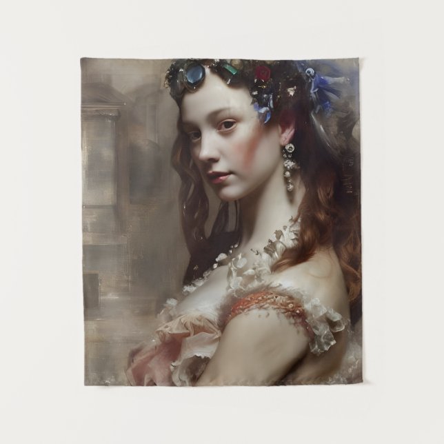 Tapete De Parede Renascimento Princesa AI gerou arte de fantasia (Frente)