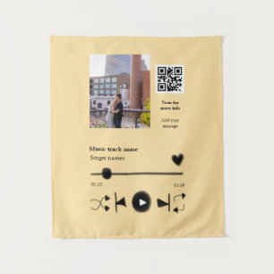 Tapete De Parede Reprodutor de música personalizado casal amor códi