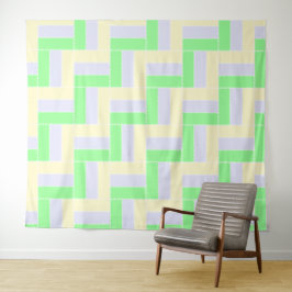 Tapete De Parede Retângulos de Pastel Linhas Brancas Padrão