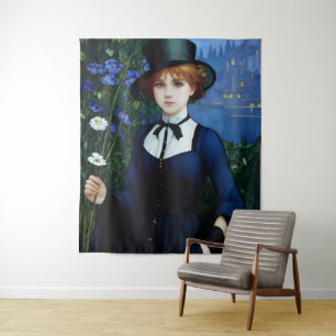 Tapete De Parede Retrato Bonito Estilo Vintage Dark Academy Girl