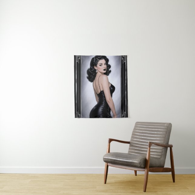 Tapete De Parede Retrato Clássico de Genevieve Thornecroft em Seda  (In Situ)