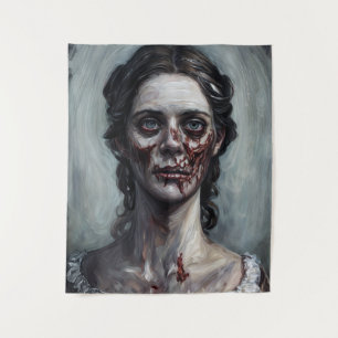 Tapete De Parede Retrato de horror da mulher zombie