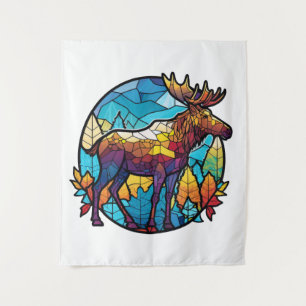 Tapete De Parede Retrato de Moose Animal Vidro escondido