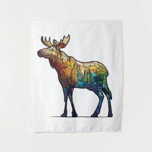 Tapete De Parede Retrato de Moose Animal Vidro escondido