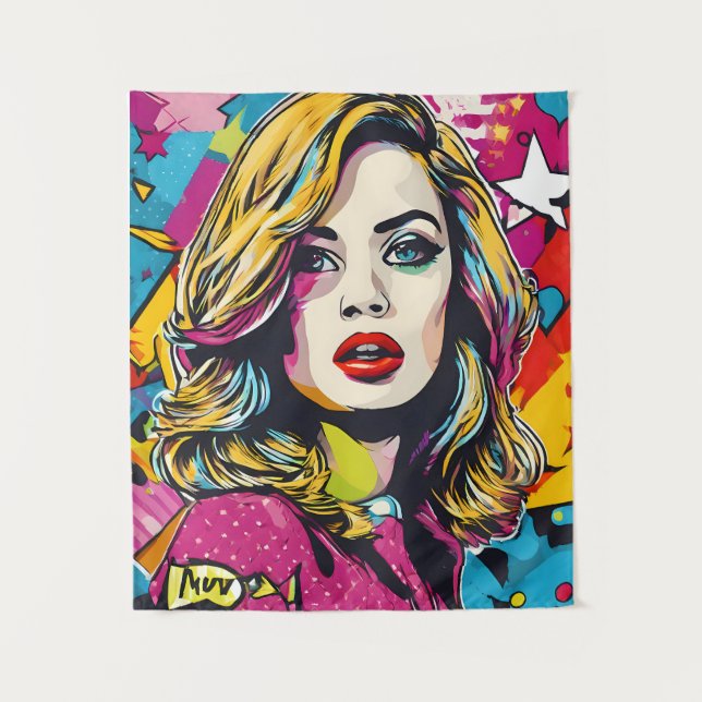 Tapete De Parede Retrato de Pop de Arte Negrito (Frente)