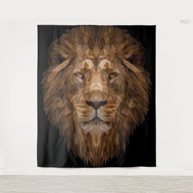 Tapete De Parede Retrato Geométrico Lion (Frente)