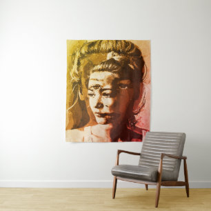 Tapete De Parede Retrato Surrealista com Múltiplos Olhos – Psicodél