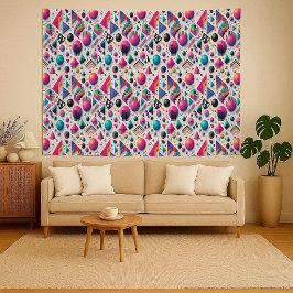 Tapete De Parede Retro 90s Memphis Geometric Neon Bold Wall Tapestr