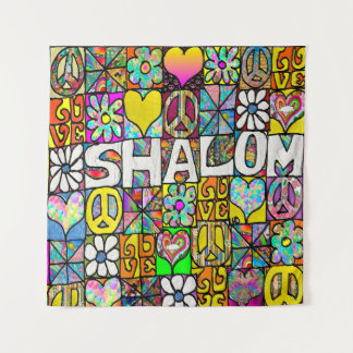 Tapete De Parede Retro anos 60 Psicodélico Shalom AMOR