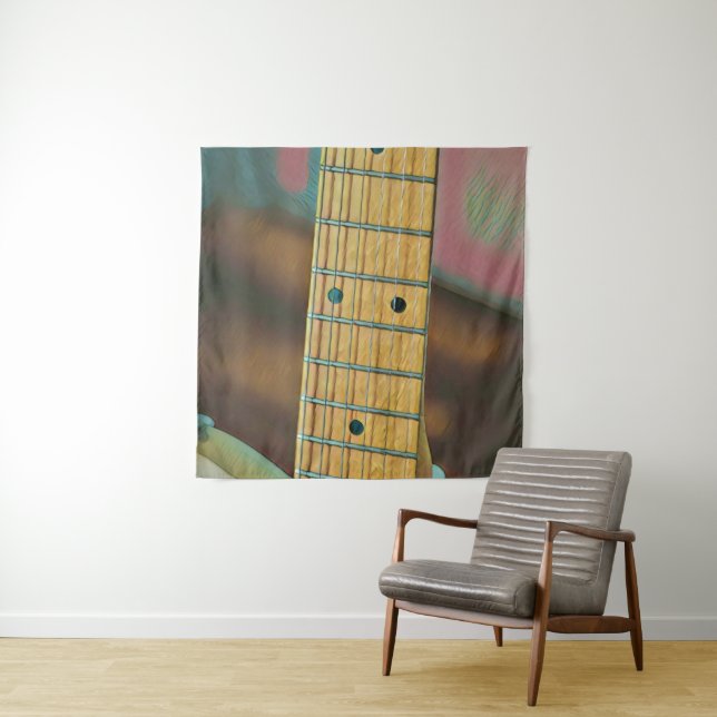 Tapete De Parede retro guitar lover gift (In Situ)