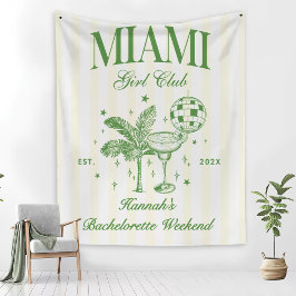 Tapete De Parede Retro Modern Green & Yellow Miami Bach Party