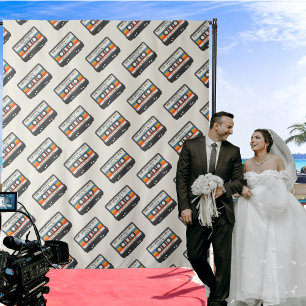 Tapete De Parede Retro O Maior Sucesso Fita Cassete Padrão Casament