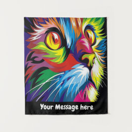 Tapete De Parede Retro pop art cat add message wall decor
